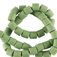 Polymer tube Perlen 6mm - Basil green